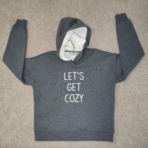 Small Gray Marled Pullover Sweatshirt Hoodie Let's Get Cozy